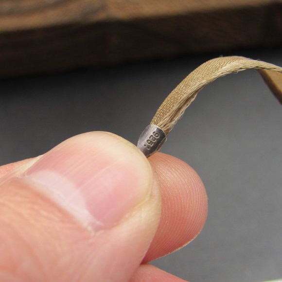 18" Sterling Silver Tarnished Rose Quartz Stone Pendant Necklace Vintage - Picture 5 of 7